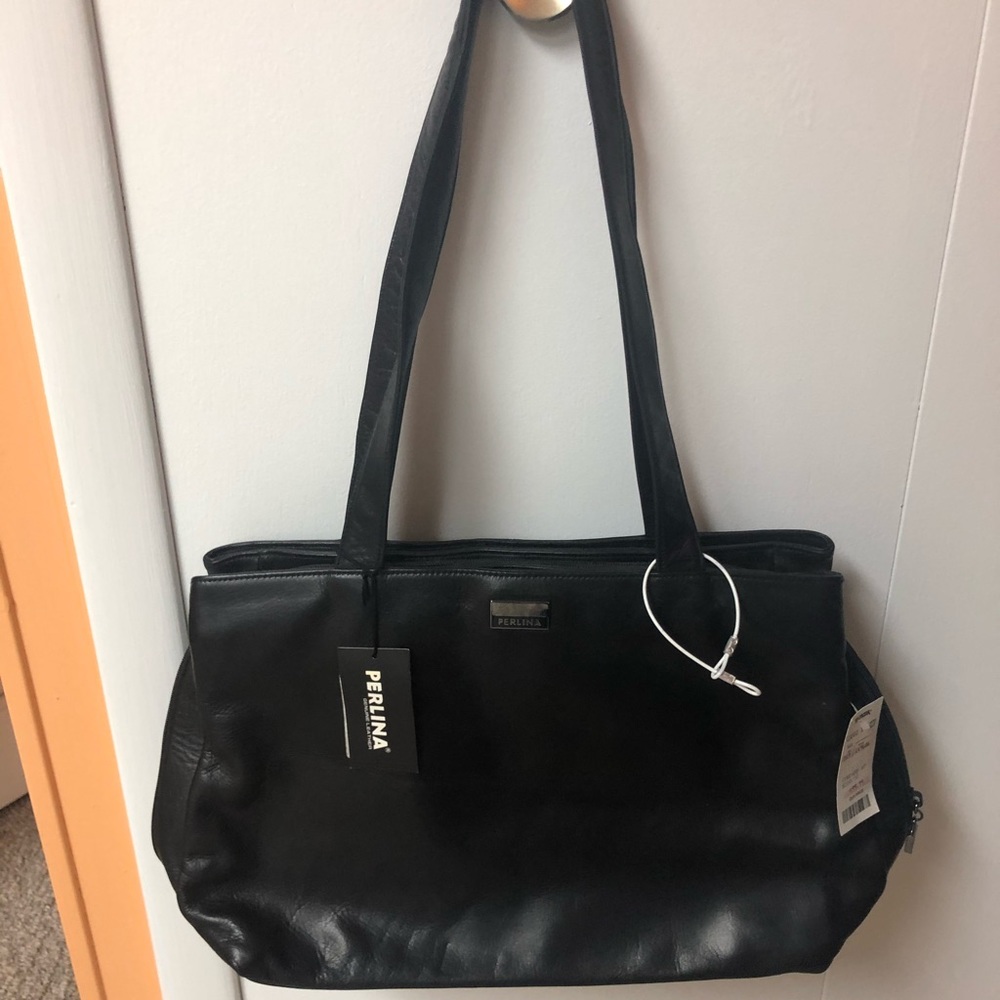 Perlina Black Italian Leather handbag